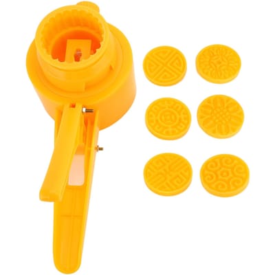Presse à main Tampon à biscuits Plastique de qualité alimentaire 50g Moule à gâteau Festival de la mi-automne chinois Dessert DIY orange