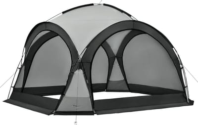 Paviljoen Grästorp met LED-verlichting 345x345x247 cm donkergrijs
