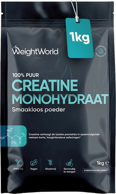 WeightWorld Creatine poeder - 1 kg - Puur creatine monohydraat - 330 doseringen voor 11 maanden