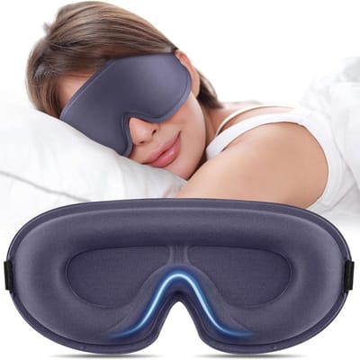 DailySupplies® Eye Mask Sleep - Masque de Nuit Femme & Homme - Extra Doux - Blauw en Grijs