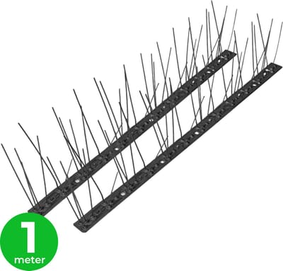 VerminBuster Duivenpinnen RVS - 1 meter - Zwart - Vogelpinnen - Duivenverjager - Vogelverschrikker - Vogelwering - Vogelverjager - Duivenwering - Kattenverjager - Anti Klim Strip