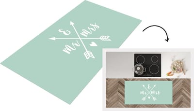 Keukenloper - Loper keuken - Spreuken - Mr & Mrs - Trouwen - Quotes - 120x60 cm - Keukenloper vinyl