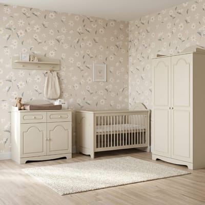 Born Lucky Lille Babykamer 3-Delig – Ledikant 60x120 cm, Commode en Kledingkast – Clay