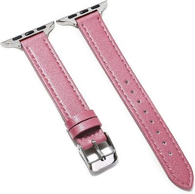 Fungus - Smartwatch bandje - Geschikt voor Apple Watch 42 / 44 / 45 / 49 mm - Series 1 2 3 4 5 6 7 8 9 SE Ultra iWatch - PU leer - Dun - Roze
