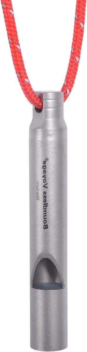 Titanium Fluit voor Outdoor Activiteiten, Camping, Hiking, Jagen, Klimmen, Noodsituaties en Survival met Sleutelhanger en Lanyard