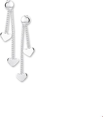 Zilver Gerhodineerd Oorhangers Hart 1327451