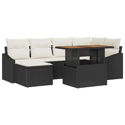 vidaXL - Tuinbank - Set - 7 - st - Zwart - en - Crème