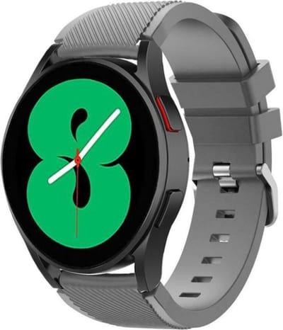 Strap-it Siliconen bandje - geschikt voor Samsung Galaxy Watch 7 (40 & 44mm) / Galaxy Watch 6 (Classic) / Galaxy Watch 5 / Watch 5 Pro / Watch 4 (Classic) / Watch FE / Garmin Vivoactive 3/5 - geschikt voor Galaxy Watch 4-5-6 alle varianten - grijs