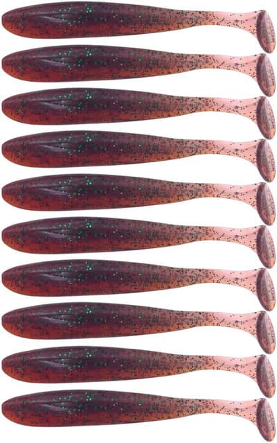 S&D | Shad Set 10 Stuks – 9cm 3.5g – Rood – Zachte Shads met T-Staart – Kunstaas voor Roofvis