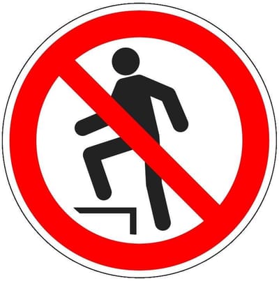 Niet op staan bord - kunststof - P019 300 mm