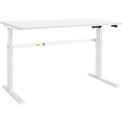 Schäfer Shop  Select Bureautafel Moxxo IQ, elektrisch in hoogte verstelbaar, rechthoek, C-poot, B 1800 x D 800 x H 725-1185 mm, wit/wit
