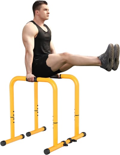 KAD® Dip Station - Dip Bars - Dip Bars Hoog - Geel - 105cm x 63cm x 89cm