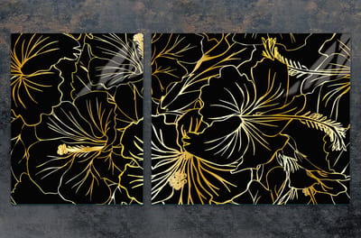 TMK ArtDeko Serie - Snijplank - 100x52 cm - Kleur Kwiaty - Glas