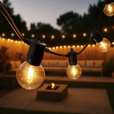 Ledvion - Lichtsnoer Buiten 16.5M - 30 LED Lampen - IP54 Waterdicht - 2200K - Warm Wit - Tuinverlichting Sfeerverlichting