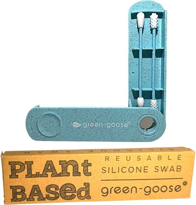 green-goose® Herbuikbaar Bio-based Wattenstaafje en Make-up Applicator | Blauw