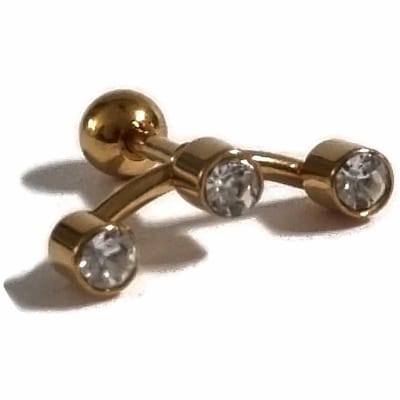 Aramat Jewels | Piercings | Oor Piercing van Goudkleurig Staal | | | |8mm | Staal | Volwassenen | Verkleurd niet