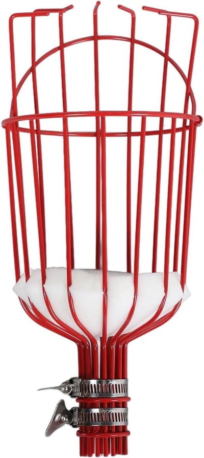 Afneembare Fruitplukmand voor Pijpen van 3 Cm - Voorkom Roest - Multifunctioneel Fruitoogstgereedschap - Rood