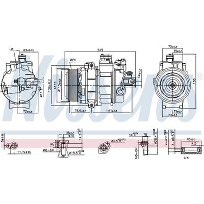 Compressor, airconditioner NISSENS 890359