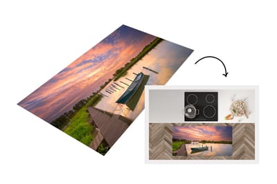 Keukenloper - Loper keuken - Bootje in een Nederlands landschap - 120x60 cm - Keukenloper vinyl