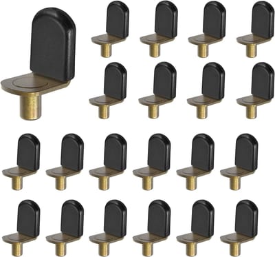 Daity 21 stuks - Legplankdrager - Kastplankdrager - L-vormige massief metalen meubelplankpennen - voor keuken - kast - boekenkast - garderobeplanken (Brons)