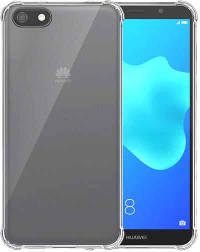 Smartphonica Telefoonhoesje Geschikt voor Huawei Y5 2018 Lite - Y5 Prime 2018 Transparant Schokbestendig - Shockproof TPU SIliconen Backcover Case met Stootrand Doorzichtig