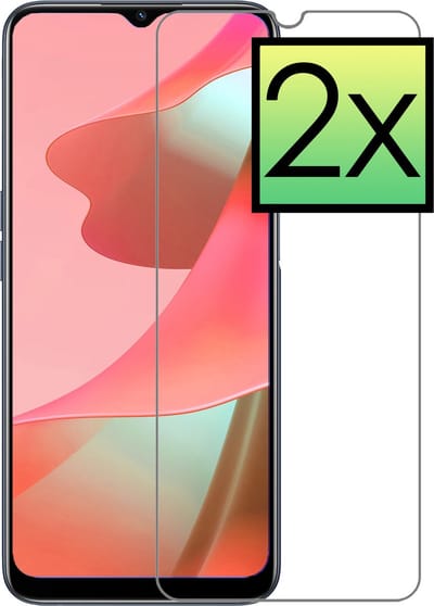 Screenprotector - 2 Stuks - Geschikt voor OPPO A16s - Extra Sterk - Beschermglas - Gehard Glas - Tempered Glass - Screen Protector - Bescherm Cover