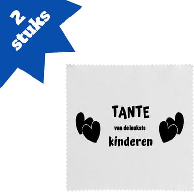 Akyol - tante van de leukste kinderen brillendoekjes - Tante - de leukste tante - verjaardag - cadeau voor tante - kado - geschenk - 17,8 bij 17,8 cm - 2 stuks