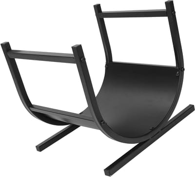 Houtopslagrek - Houthouder - Open Haard - Verhoogd Droogontwerp - 50 x 48 x 13 cm - Zwart