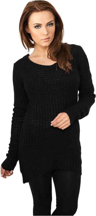 Urban Classics - Long Wideneck Sweater/trui - 3XL - Zwart