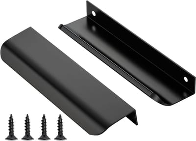 Keukengrepen van aluminiumlegering, verborgen handgrepen voor kastdeuren en lades, 150 mm, zwart, set van 2 stuks