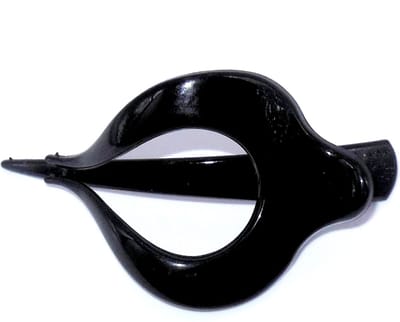 Haarclip zwart met duckklem+tanden