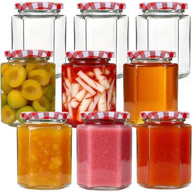 Dailygoods- Jampotten 280ml - Glazen Potten - 6 Stuks - Met Deksel - Inmaakpotten - Fermentatiepot - Weckpotten