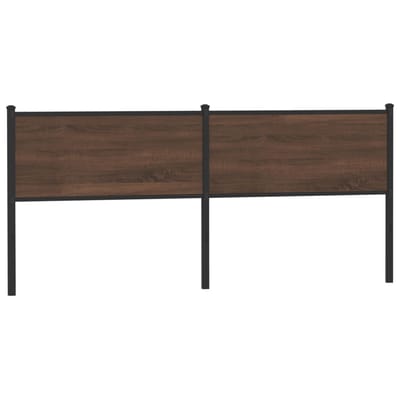 vidaXL - Vervangend - hoofdbord - 200 - cm - bewerkt - hout - en - staal - bruin - eikenkleurig