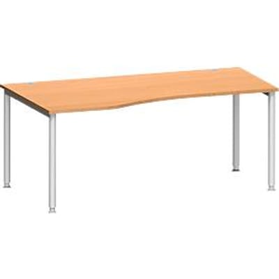 Schäfer Shop  Genius Bureautafel in vrije vorm MODENA FLEX, aanbouw links B 1800 mm, beuken