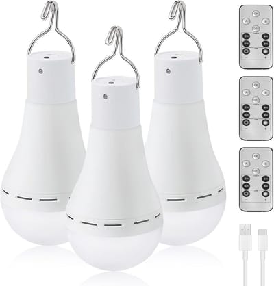 Oplaadbare USB-C LED Lampen 3-Pack, Dimbaar, 12 W, Noodverlichting voor Thuis en Buitenshuis