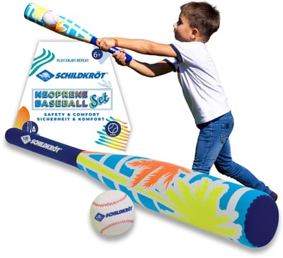 Schildkröt baseball set neopreen - zachte knuppel en bal voor kinderen.