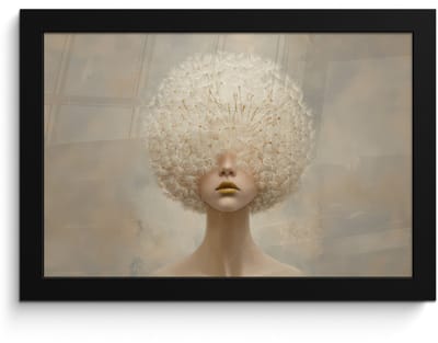 Poster in lijst - Fotolijst 30x20 cm - Posters - Dromerig - Beige - Paardenbloemzaadjes - Posterlijst zwart - Decoratie - Wanddecoratie woonkamer - Muurdecoratie slaapkamer