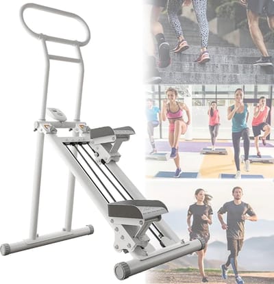 Verticale Klimmachine - Trapklimmer Cardio - Thuis Fitness - Opvouwbaar Ontwerp - 90x35x19 cm - Wit