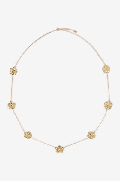 Sissy-Boy - Gold plated ketting met bloemen