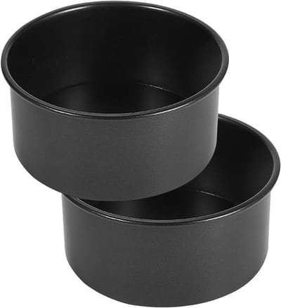Ronde Bakvorm Set van 10 cm, 2 Stuks, Ideaal voor Taarten, Brownies en Lasagne, Anti-aanbakmateriaal