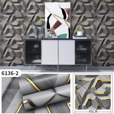 Papier peint auto-adhésif imperméable givré géométrique 3d, autocollant mural de décoration pour la maison 10M