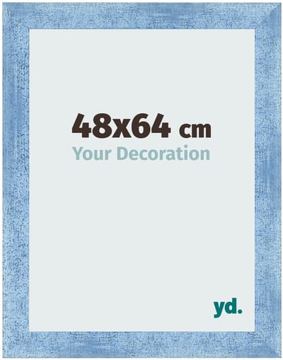Your Decoration - Fotolijst 48x64 cm - MDF - Helder Blauw Geveegd - Pisa