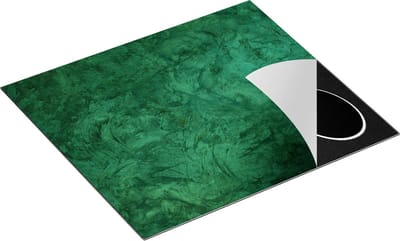 Chefcare Inductie Beschermer Donker Groene Muur - Stenen Muur in het Groen - 60x50 cm - Afdekplaat Inductie - Kookplaat Beschermer - Inductie Mat
