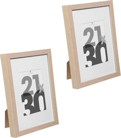 Atmosphera fotolijstje voor een foto 21 x 30 cm - 2x - naturel - foto frame Eva - modern/strak ontwerp
