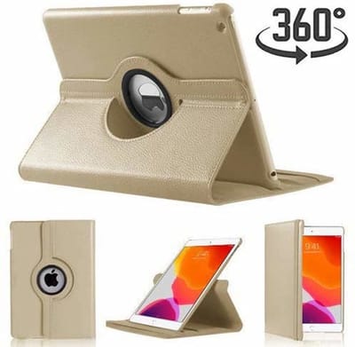 Hoes geschikt voor iPad 2021 / 2020 / 2019 (9e/8e/7e Generatie / 10.2 inch) draaibare Hoes met stylus pen - Goud