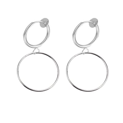 Klem oorbellen -cirkel zilverkleur- geen gaatje- Charme Bijoux