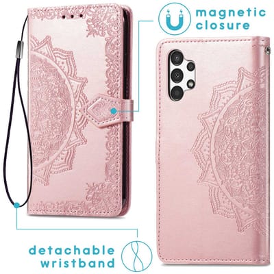 imoshion Hoesje - Geschikt voor Samsung Galaxy A13 (4G) - Mandala Bookcase - Rosé Goud