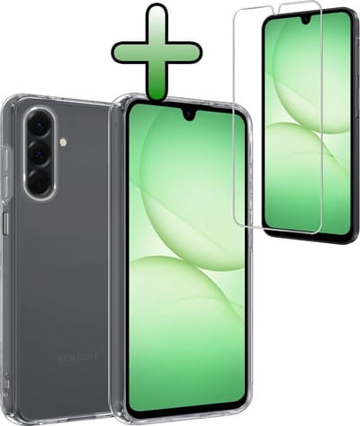 Hoesje Met Screenprotector - Geschikt voor Samsung Galaxy A17 - Sterk & Shockproof - Back Cover - Siliconen Case - Telefoon Hoes - Transparant