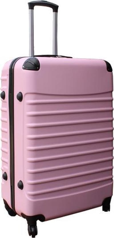Travelerz lichtgewicht ABS reiskoffer met cijferslot licht roze 69 liter