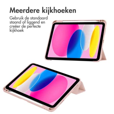 imoshion Tablet Hoes - Geschikt voor Apple iPad 11 (2025) A16 11 inch / iPad 10e generatie (2022) 10.9 inch - Trifold Hardcase Bookcase - Roze